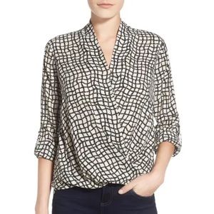 Pleione Faux Wrap Blouse